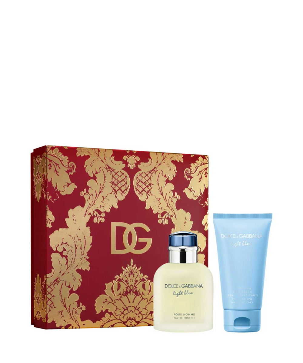 Dolce & Gabbana Light Blue Eau de Toilette 2.5oz + Body Cream 1.7oz Gift Set For Men