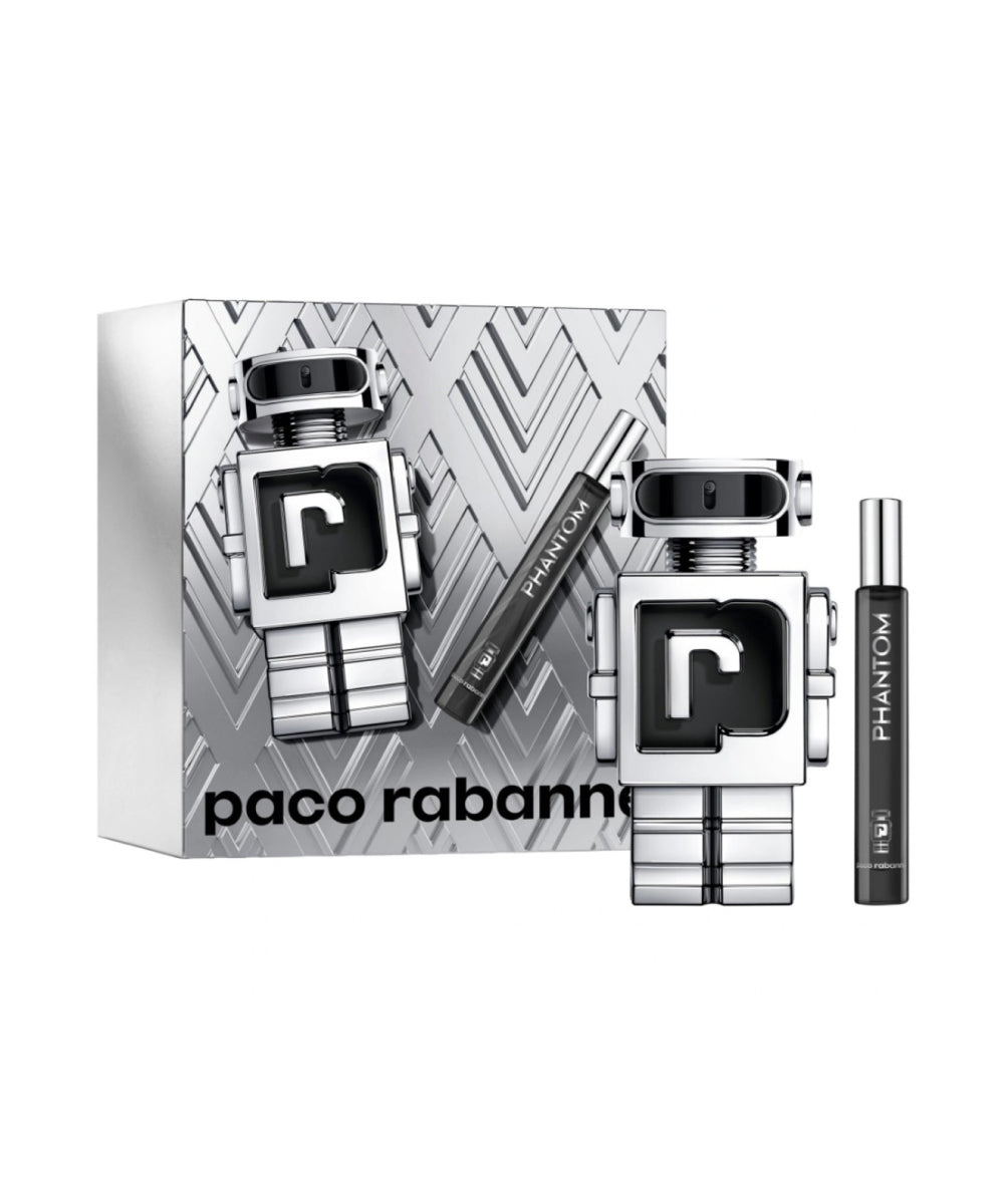 Paco Rabanne Phantom Eau de Toilette 3.4oz + Mini Eau de Toilette 0.7oz Gift Set For Men