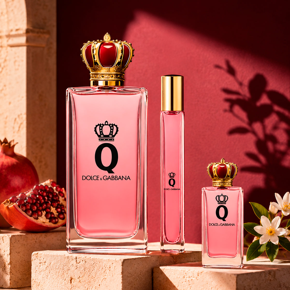 Dolce & Gabbana Q Eau De Parfum 3.4oz + Eau De Parfum 0.34oz + Eau De Parfum 0.17oz Gift Set For Women