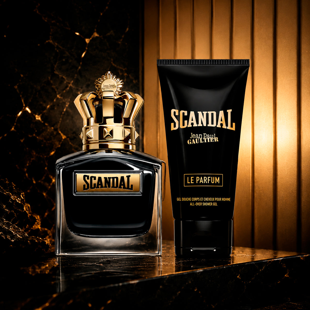 Jean Paul Gaultier Scandal Le Parfum Intense Eau de Parfum 3.4oz + Gel Douche 2.5oz Gift Set For Men
