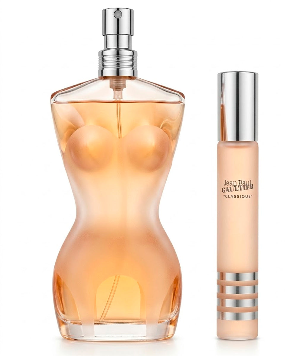Jean Paul Gaultier Classique Eau de Toilette 3.4oz + 0.68oz Gift Set For Women (Damaged Box)