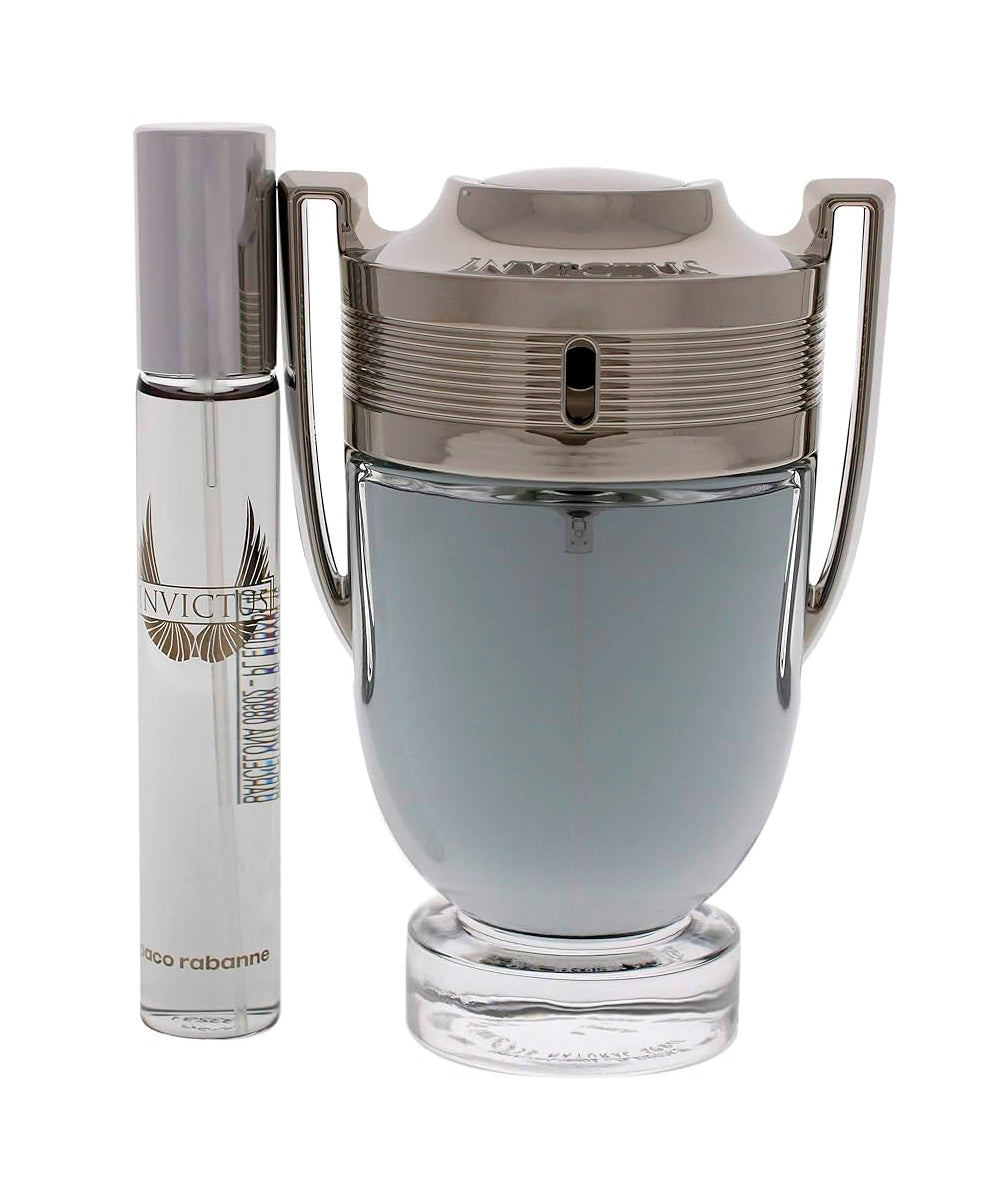 Paco Rabanne Invictus Eau de Toilette 3.4oz + 0.68oz Eau de Toilette Gift Set For Men