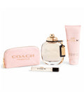 Coach New York Eau de Parfum 3oz + Body Lotion 3.3oz + Eau de Parfum 0.25oz + Pouch Gift Set For Women