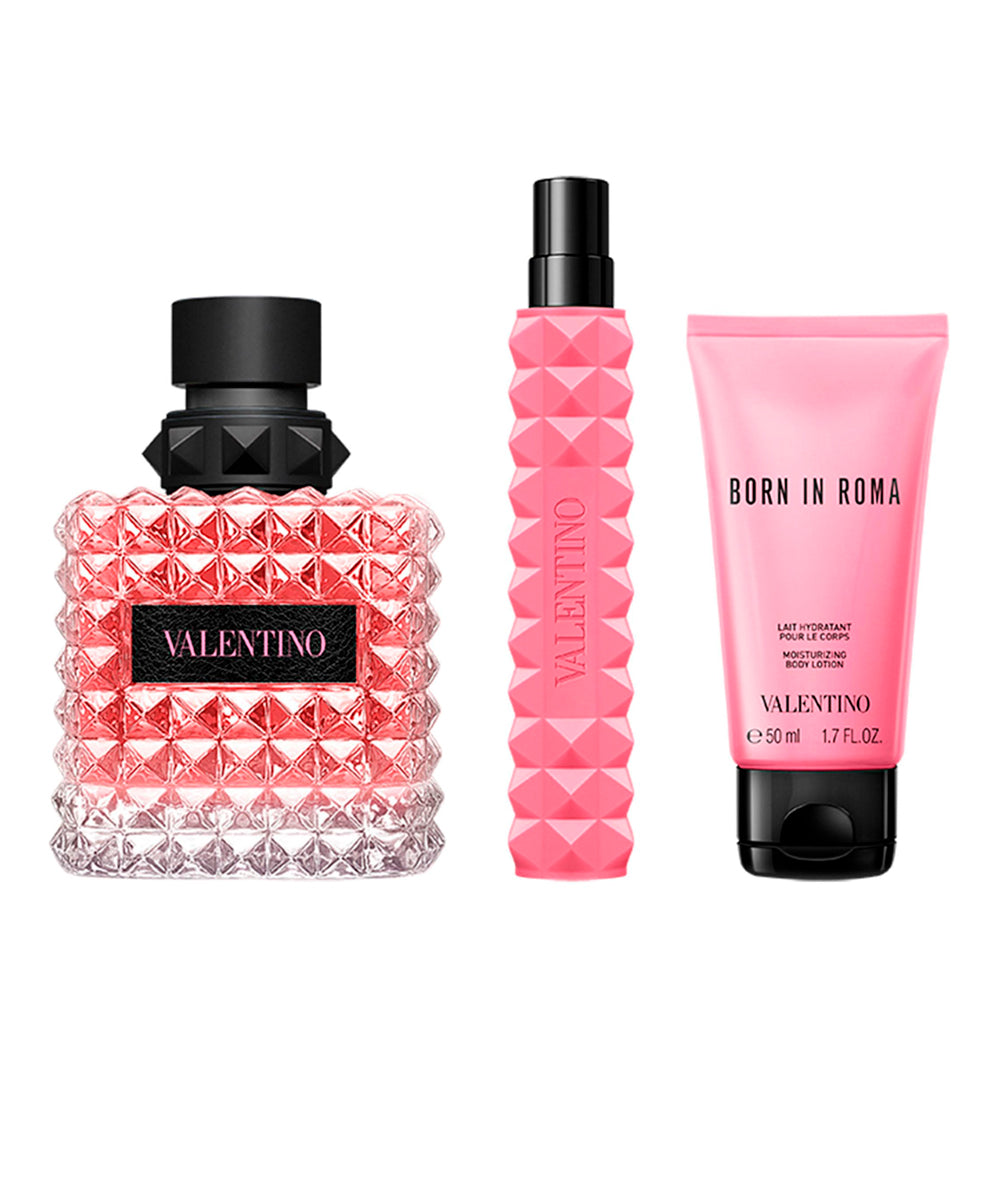 Valentino Donna Born In Roma Eau de Parfum 3.4oz + Body Lotion 1.7oz + Eau de Parfum 0.34oz Gift Set For Women