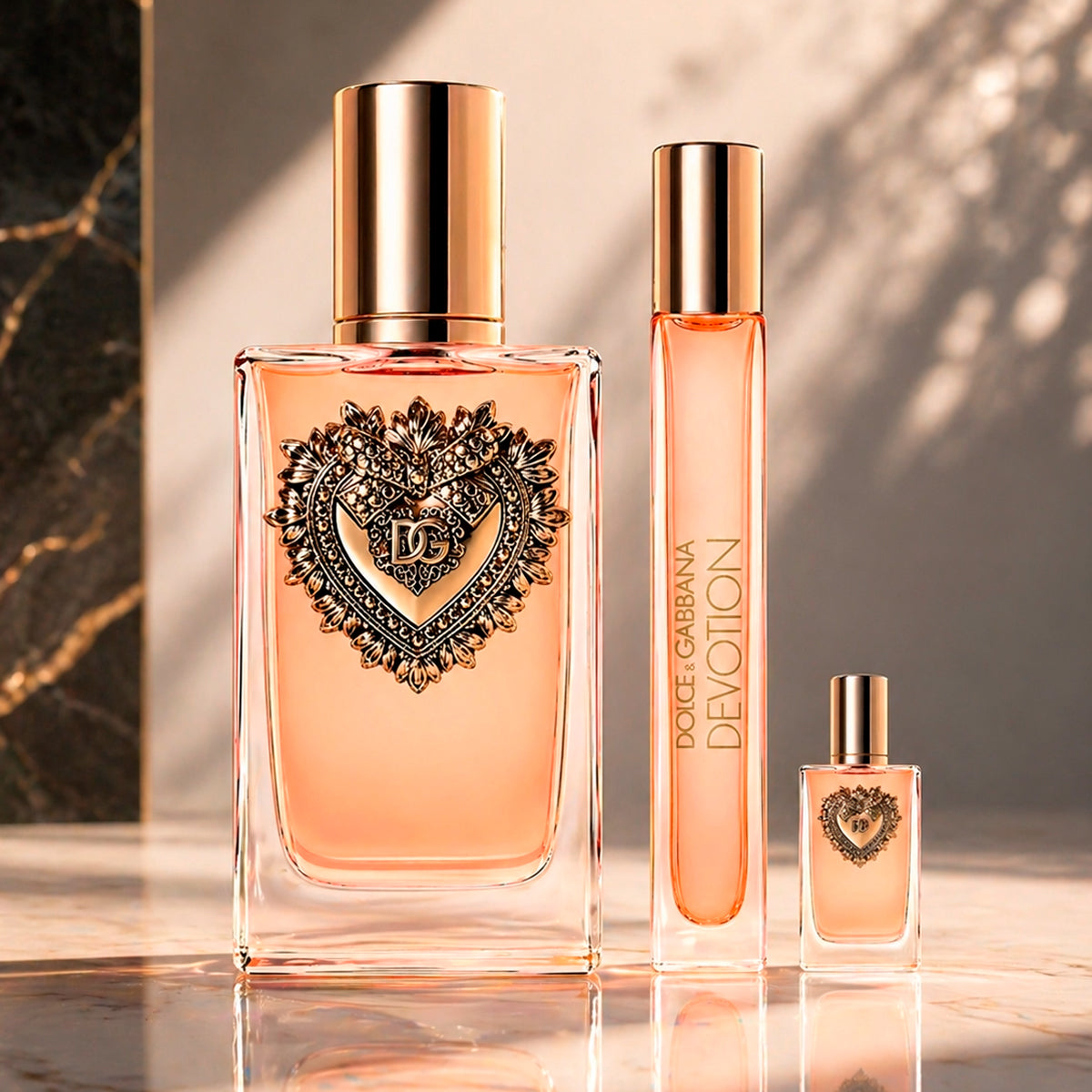 Dolce & Gabbana Devotion Eau de Parfum 3.4oz + Eau de Parfum 0.34oz + Eau de Parfum 0.17oz Gift Set For Women