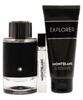 Montblanc Explorer Eau de Parfum 3.3oz + Eau de Parfum 0.25oz + Shower Gel 3.3oz Gift Set For Men