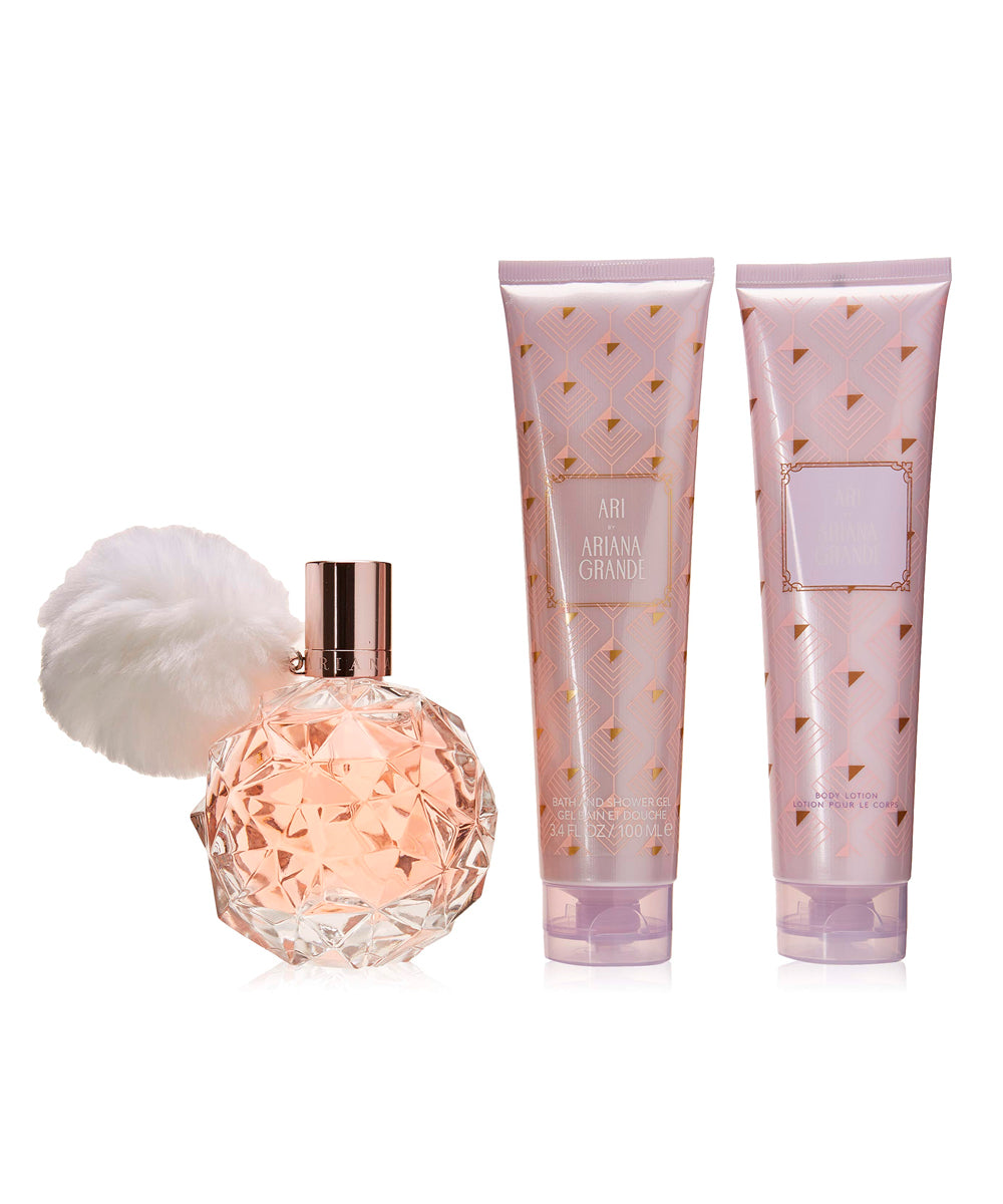 Ariana Grande Ari Eau de Parfum 3.4oz + Shower Gel 3.4oz + Body Lotion 3.4oz Gift Set For Women