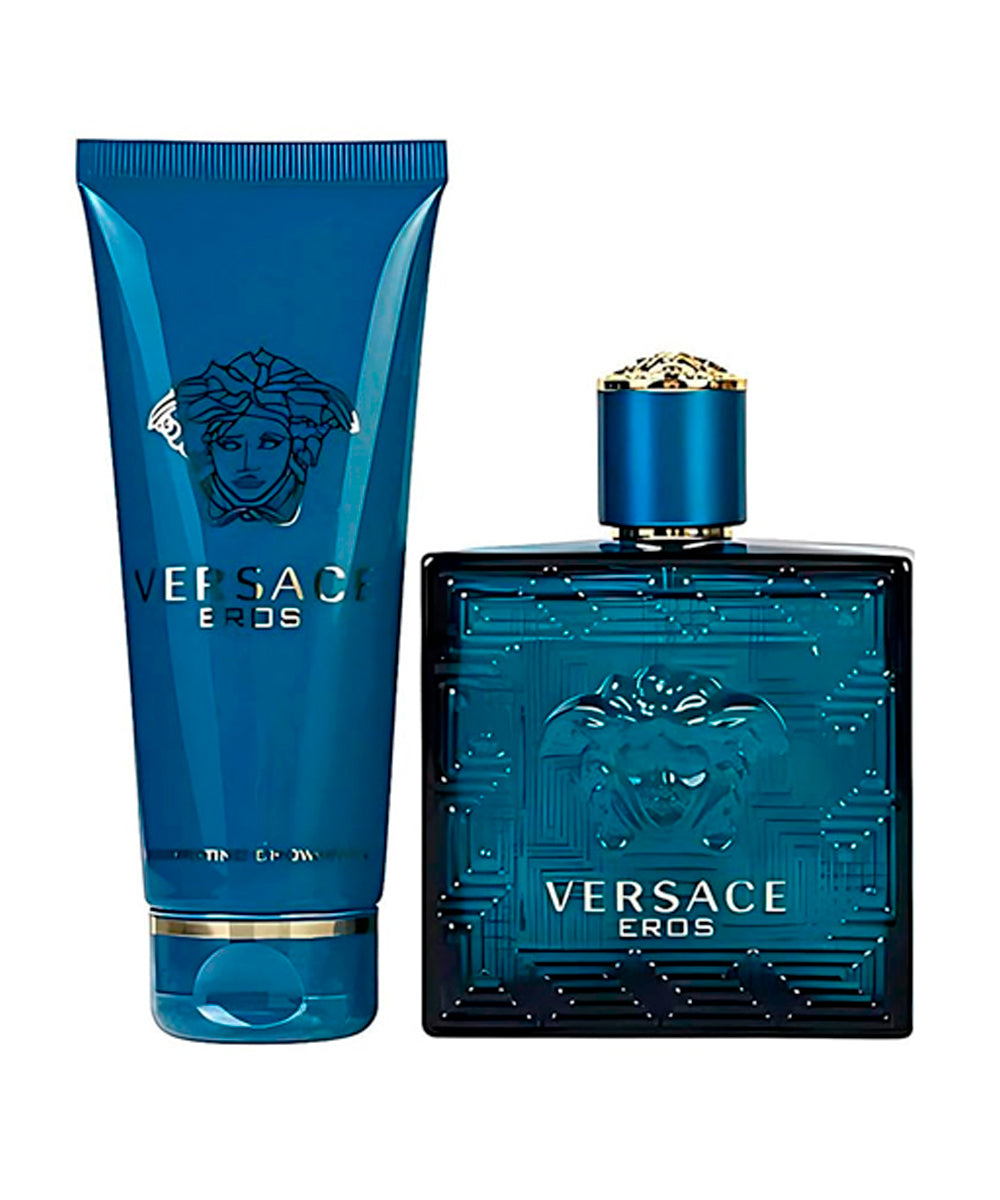Versace Eros Eau de Toilette 3.4oz + Shower Gel 3.4oz Gift Set For Men
