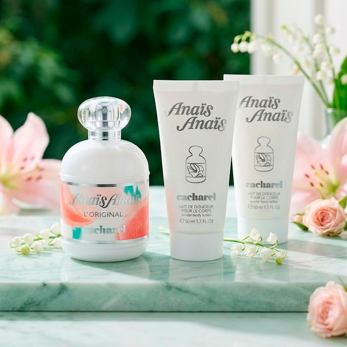 Carcharel Anais Anai Eau de Toilette 3.4.oz + 2 Body Lotions 1.7oz Gift Set For Women