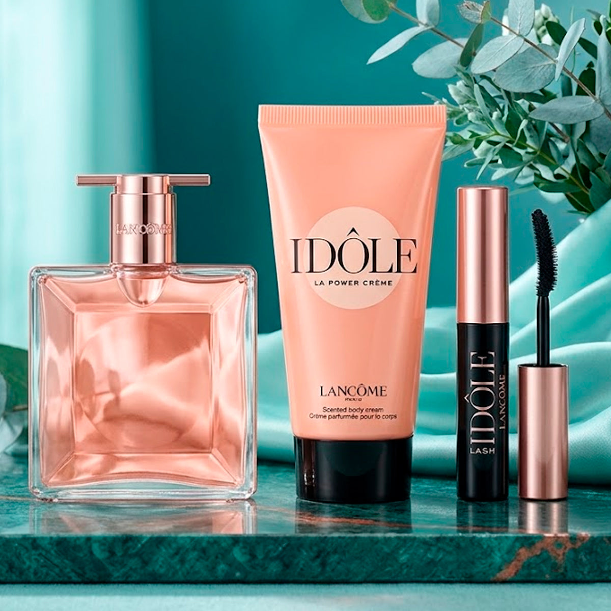 Lancome Idole Eau de Parfum 1.7oz + Body Lotion 1.7oz + Mascara 0.85oz  Gift Set For Women