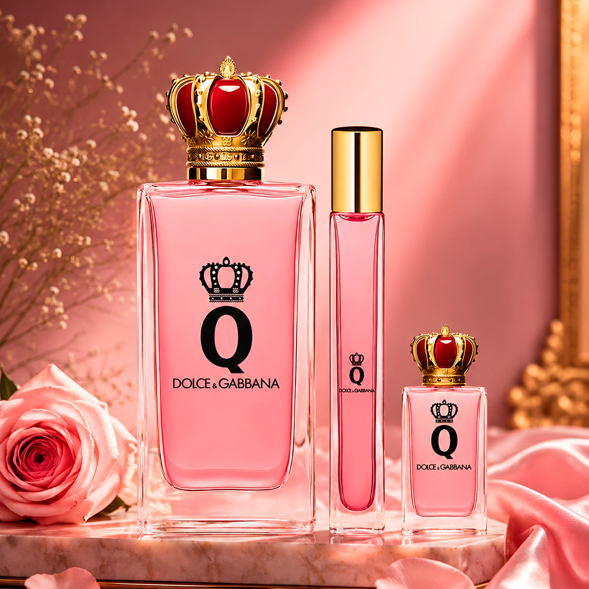 Dolce & Gabbana Q Eau De Parfum 3.4oz + Eau De Parfum 0.34oz + Eau De Parfum 0.17oz Gift Set For Women