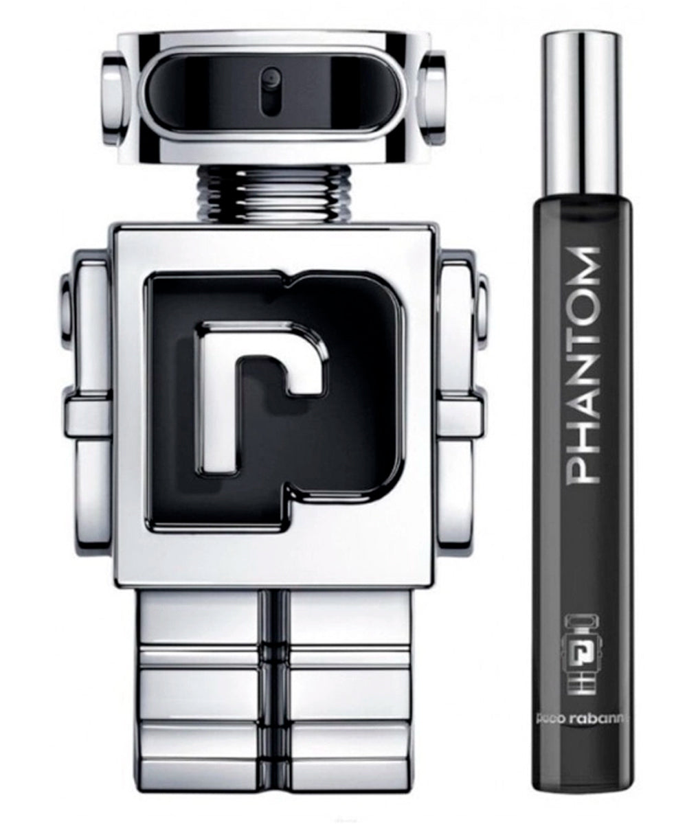 Paco Rabanne Phantom Eau de Toilette 3.4oz + Eau de Toilette 0.7oz Gift Set For Men