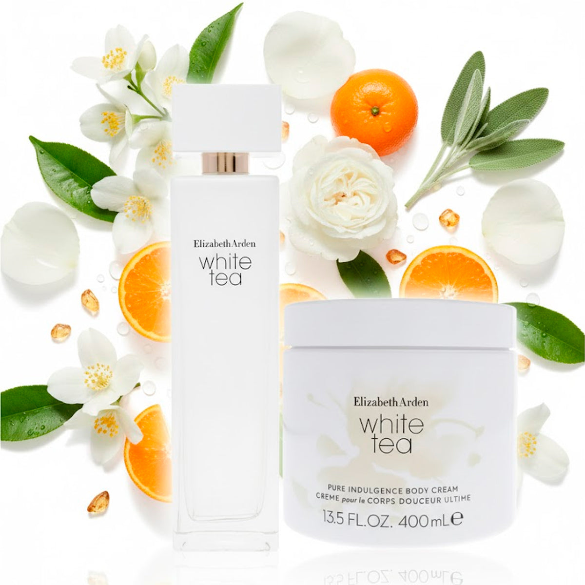 Elizabeth Arden White Tea 3.3oz Eau de Toilette + 13.5oz Body Cream Gift Set For Women