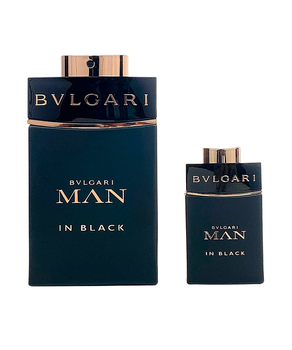 Bvlgari Man In Black Eau de Parfum 3.4oz + Mini 0.5oz Gift Set For Men