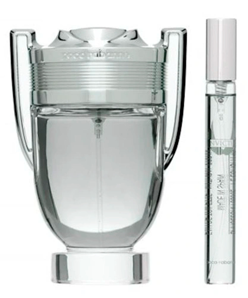 Paco Rabanne Invictus Eau de Toilette 3.4oz + Eau de Toilette 0.34oz Gift Set For Men