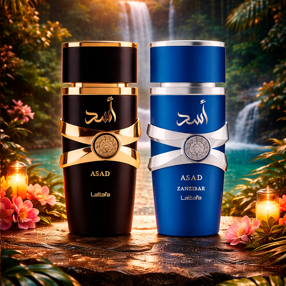 Lattafa Asad 5th Anniversary Asad Eau de Parfum 3.4oz + Asad Zanzibar Eau de Parfum 3.4oz Gift Set For Men