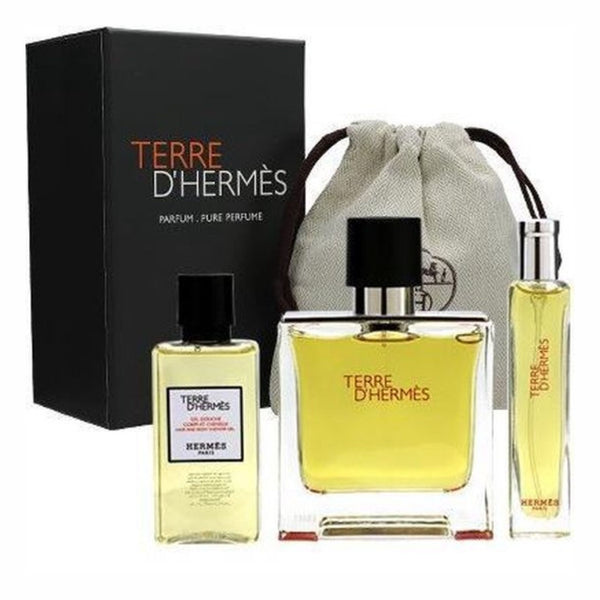 Hermes Terre d'Hermes Men 2.5oz Parfum + 3 pcs Gift Set