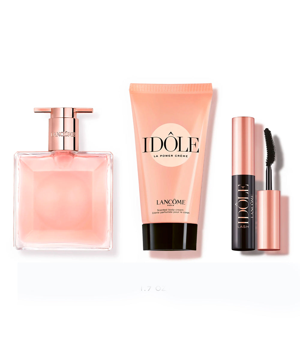 Lancome Idole Eau de Parfum 1.7oz + Body Lotion 1.7oz + Mascara 0.85oz  Gift Set For Women