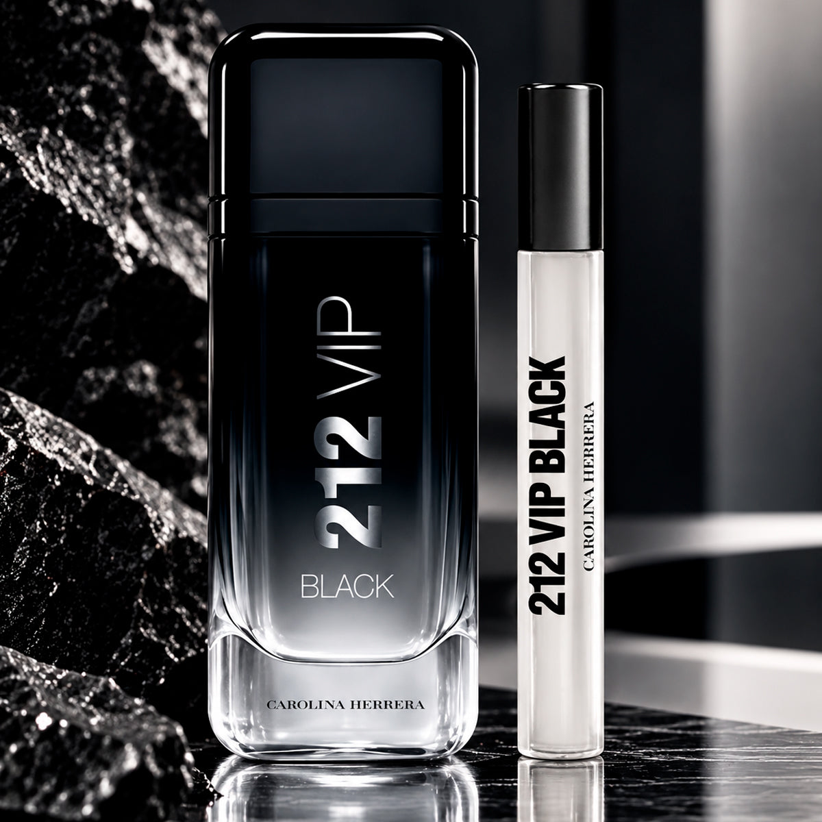 Carolina Herrera 212 Vip Black Eau de Parfum 3.4oz + Eau de Parfum 0.34oz Gift Set For Men