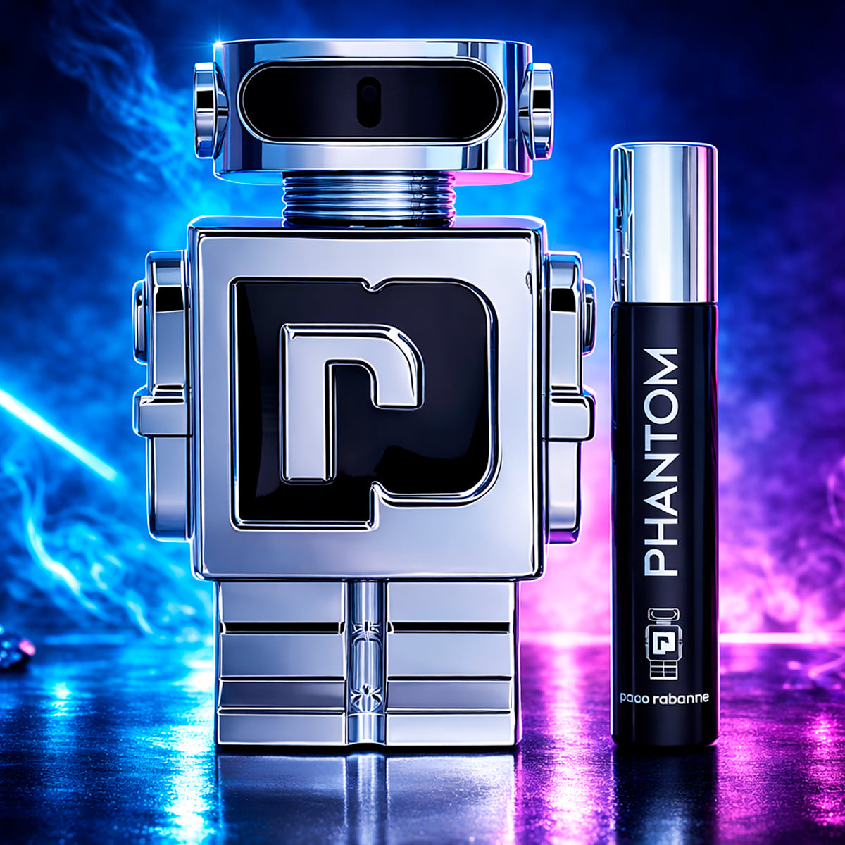Paco Rabanne Phantom Eau de Toilette 3.4oz + Travel bottle 0.67oz Gift Set For Men