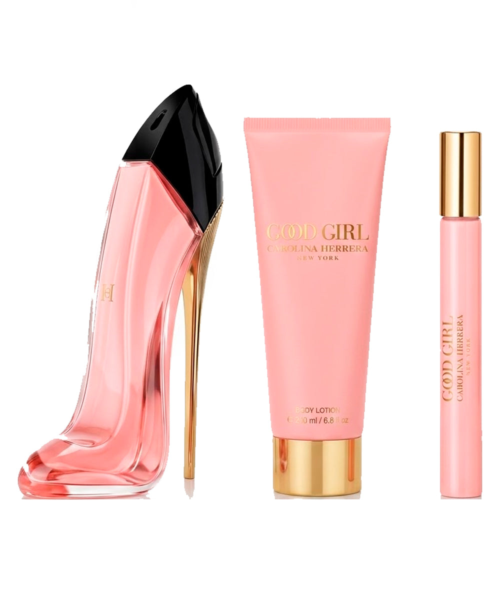 Carolina Herrera Good Girl Blush Eau de Parfum 2.7oz + Eau de Parfum 0.34oz + Body Lotion 3.4oz Gift Set For Women
