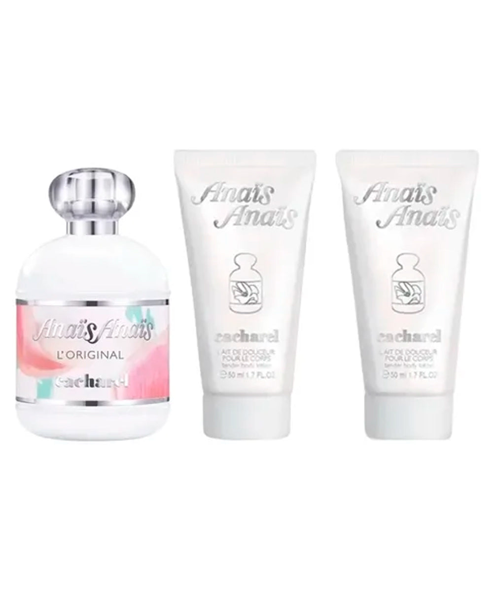 Carcharel Anais Anai Eau de Toilette 3.4.oz + 2 Body Lotions 1.7oz Gift Set For Women