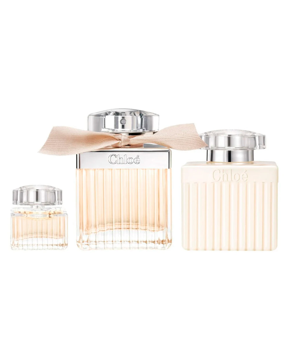 Chloe Eau de Parfum 2.5oz + Body Lotion 3.4oz + Travel Bottle 0.17oz Gift Set For Women