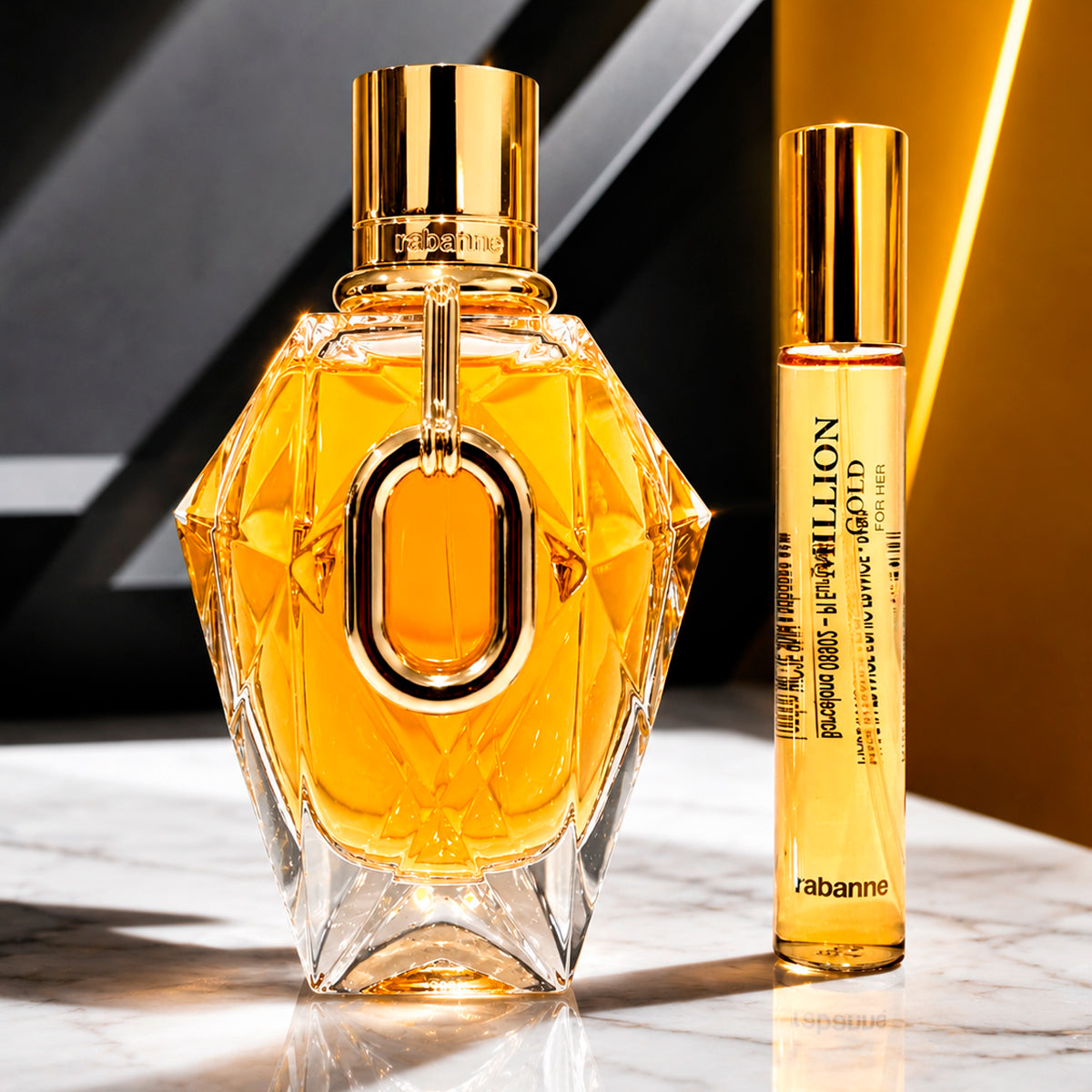 Paco Rabanne Million Gold Eau de Parfum 3oz + Eau de Parfum 0.67oz Gift Set For Women