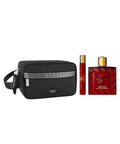 Gianni Versace Eros Flame Eau de Perfum 3.4oz + Eau de Perfum 0.34oz + Travel Case Gift Set For Men