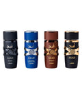 Lattafa Asad Collection Asad Eau de Parfum 0.84oz + Elixir Eau de Parfum 0.84oz + Bourbon Eau de Parfum 0.84oz + Zanzibar Eau de Parfum 0.84oz Gift Set For Men