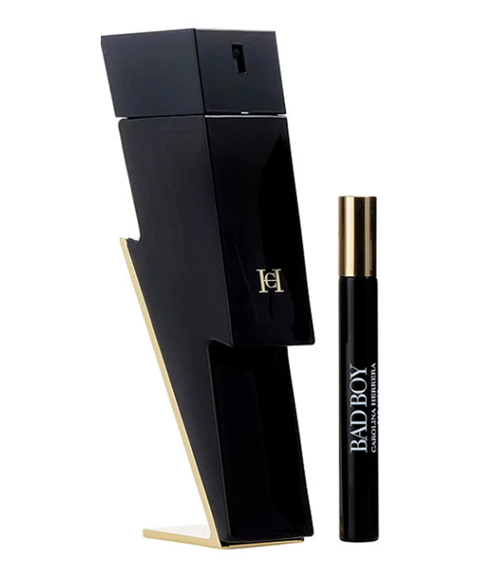 Carolina Herrera Bad Boy Eau de Toilette 3.4oz + Mini 0.34oz Gift Set For Men