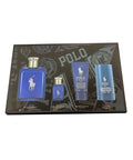 Ralph Lauren Polo Blue Eau de Toilette 4.2oz + Eau de Toilette 0.5oz + Body Wash 1.7oz + Deororant 2.6oz Gift Set For Men