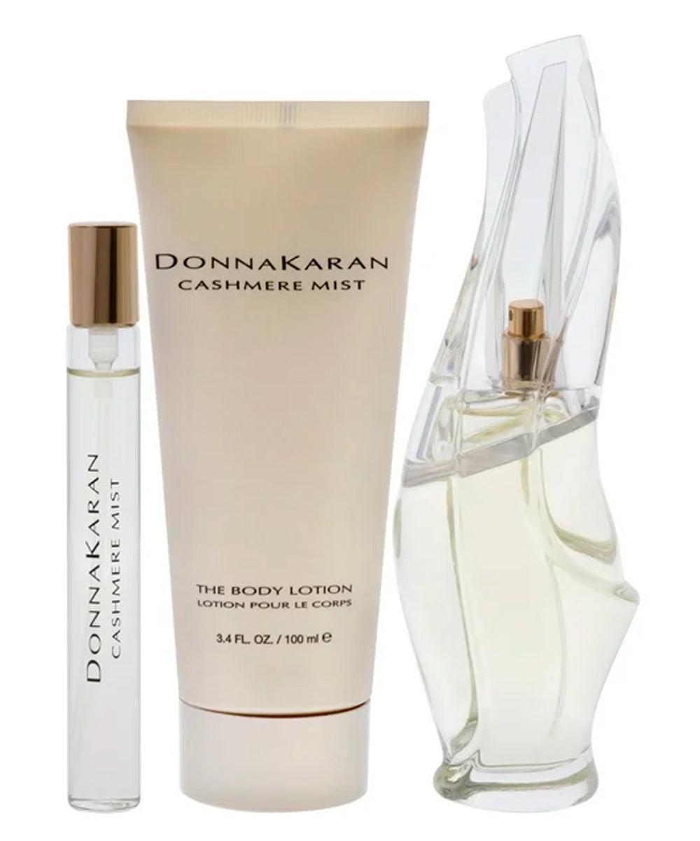Donna Karan Cashmere Mist Eau de Parfum 3.4oz + Eau de Parfum 0.34oz + Body Lotion 3.4oz Gift Set For Women