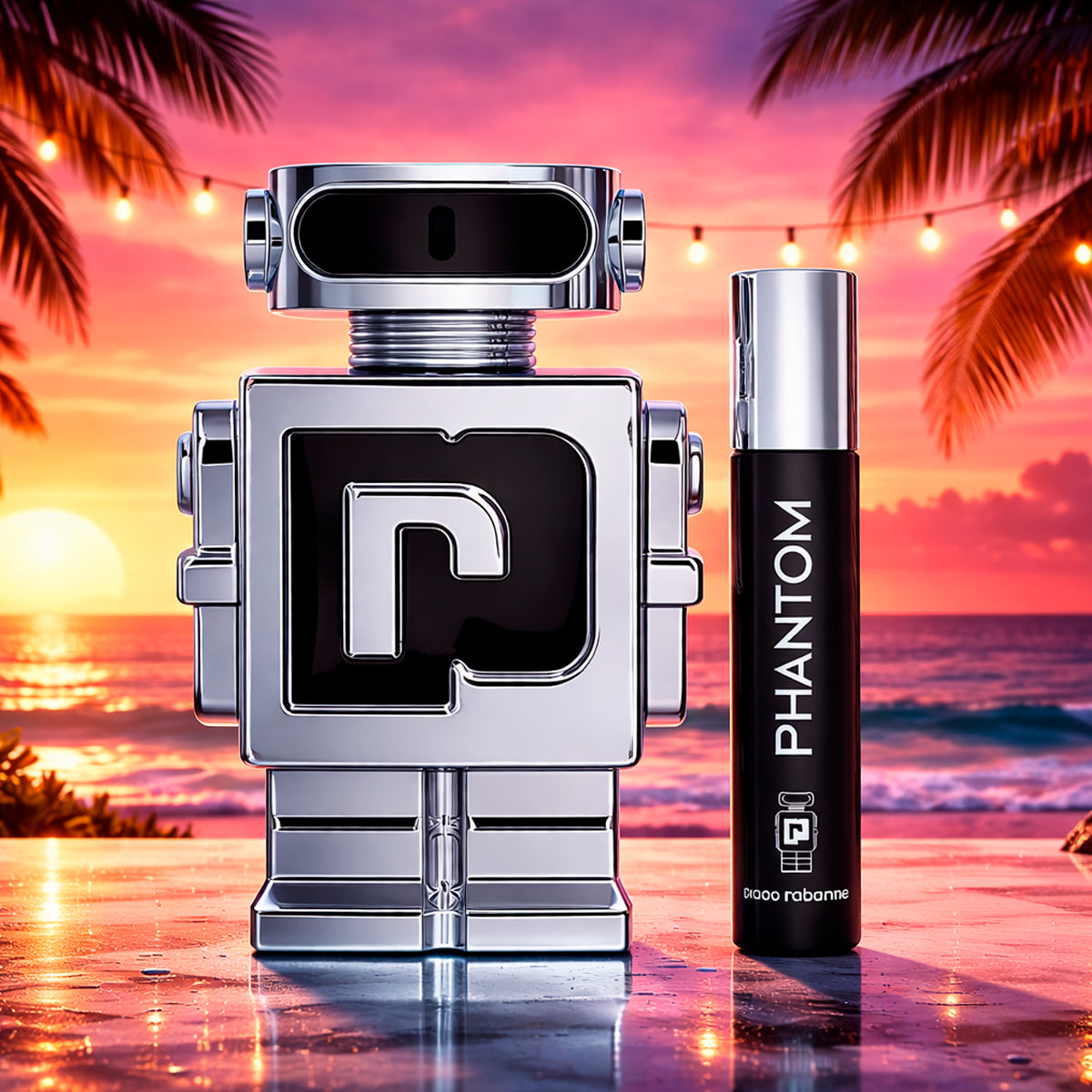 Paco Rabanne Phantom Eau de Toilette 3.4oz + Travel bottle 0.67oz Gift Set For Men