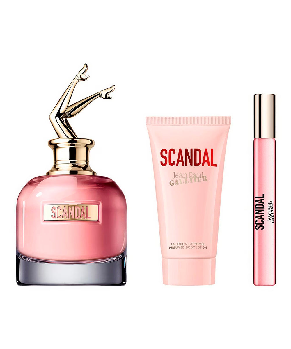 Jean Paul Gaultier Scandal Eau de Parfum 2.7oz + Body Lotion 2.5oz + Eau de Parfum 0.34oz Gift Set For Women