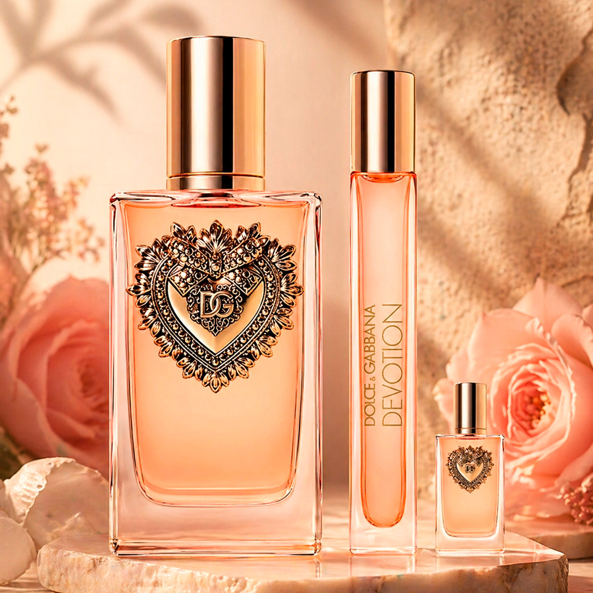 Dolce & Gabbana Devotion Eau de Parfum 3.4oz + Eau de Parfum 0.34oz + Eau de Parfum 0.17oz Gift Set For Women
