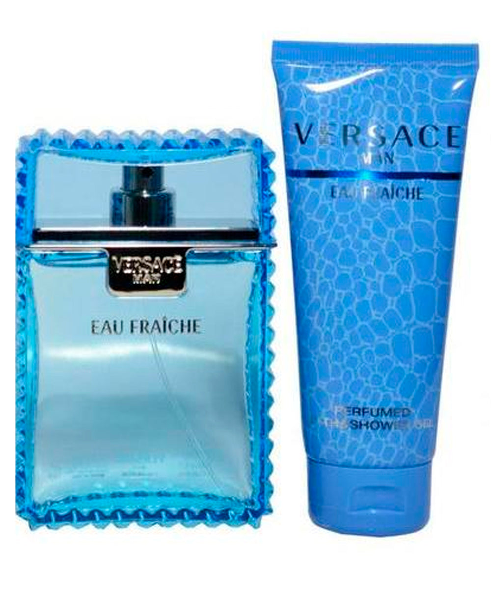 Gianni Versace Man Eau Fraiche Eau de Toilette 3.4oz + Bath and Shower Gel 3.4oz Gift Set For Men