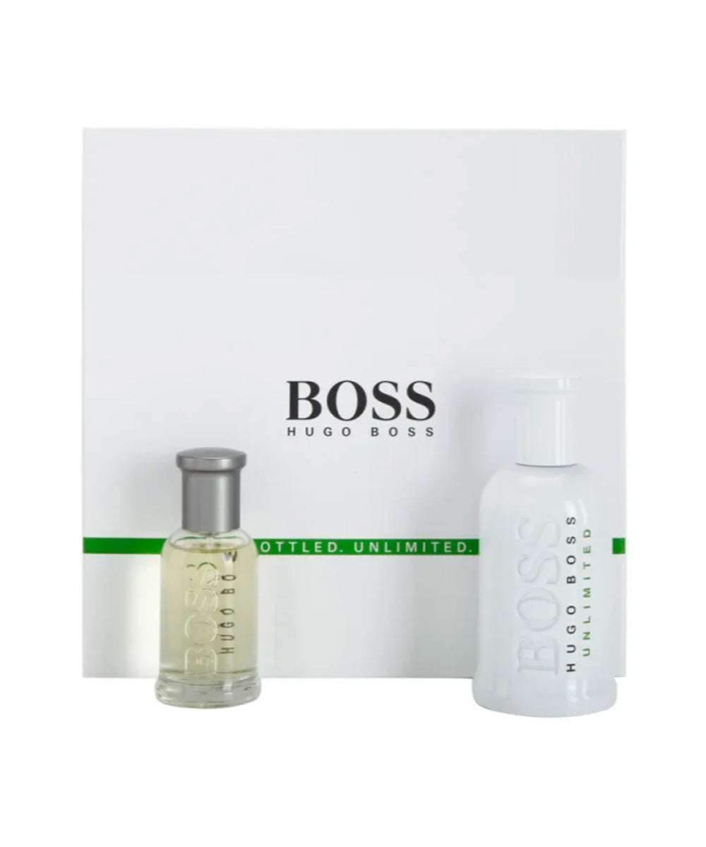 Hugo Boss Bottled Unlimited Eau de Toilette 3.3oz + Eau de Toilette 1oz Gift Set For Men