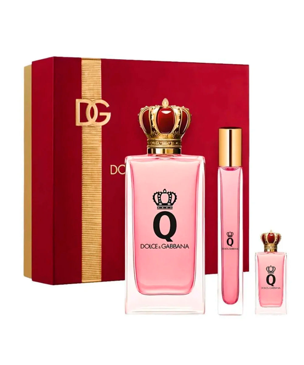 Dolce & Gabbana Q Eau De Parfum 3.4oz + Eau De Parfum 0.34oz + Eau De Parfum 0.17oz Gift Set For Women
