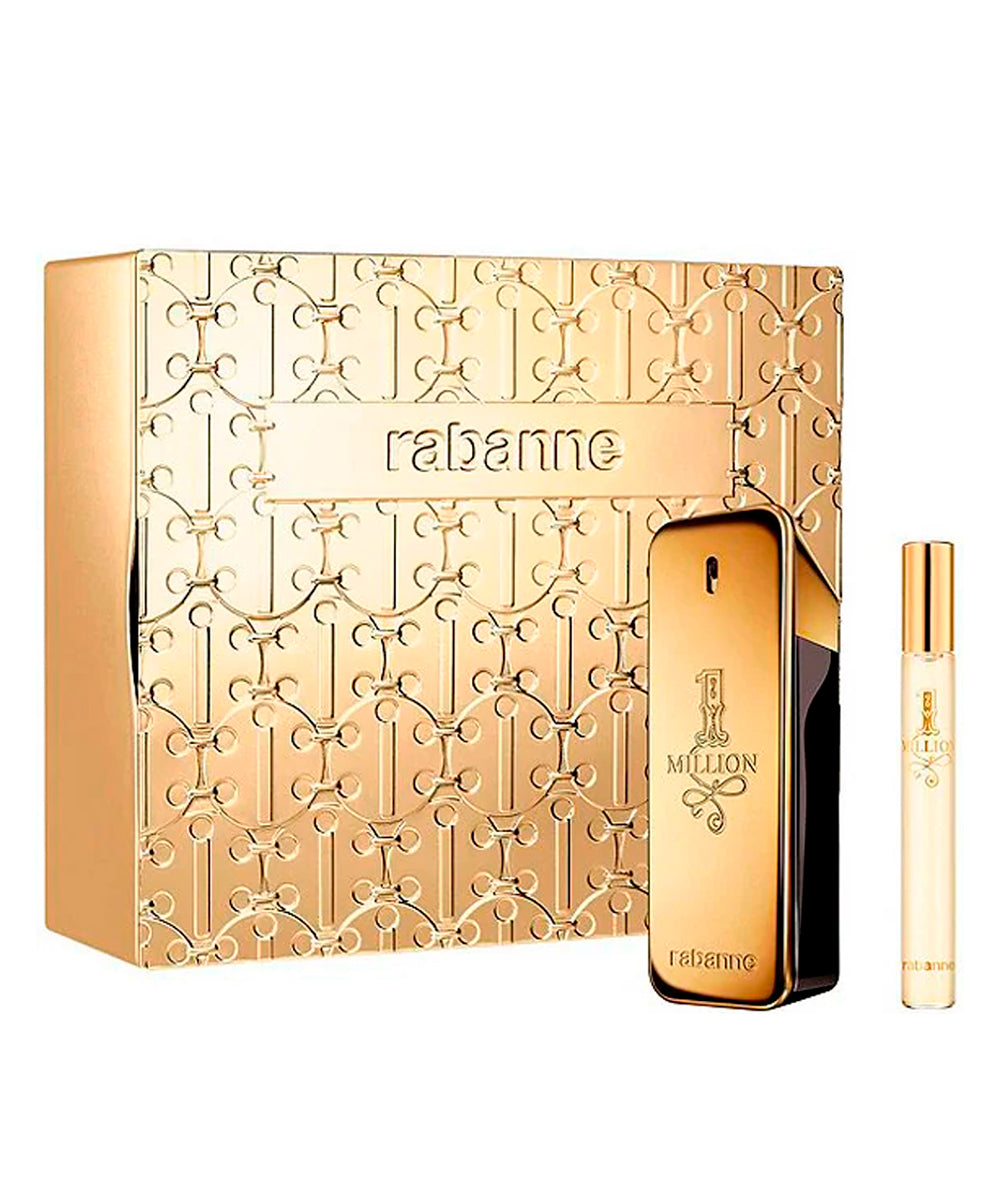 Paco Rabanne 1 Million Eau de Toilette 3.4oz + Eau de Toilette 0.34oz Eau de Toilette Gift Set For Men