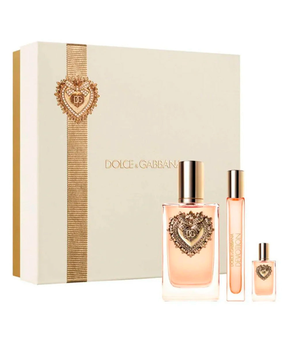 Dolce & Gabbana Devotion Eau de Parfum 3.4oz + Eau de Parfum 0.34oz + Eau de Parfum 0.17oz Gift Set For Women