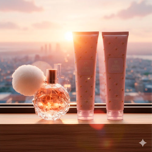Ariana Grande Ari Eau de Parfum 3.4oz + Shower Gel 3.4oz + Body Lotion 3.4oz Gift Set For Women