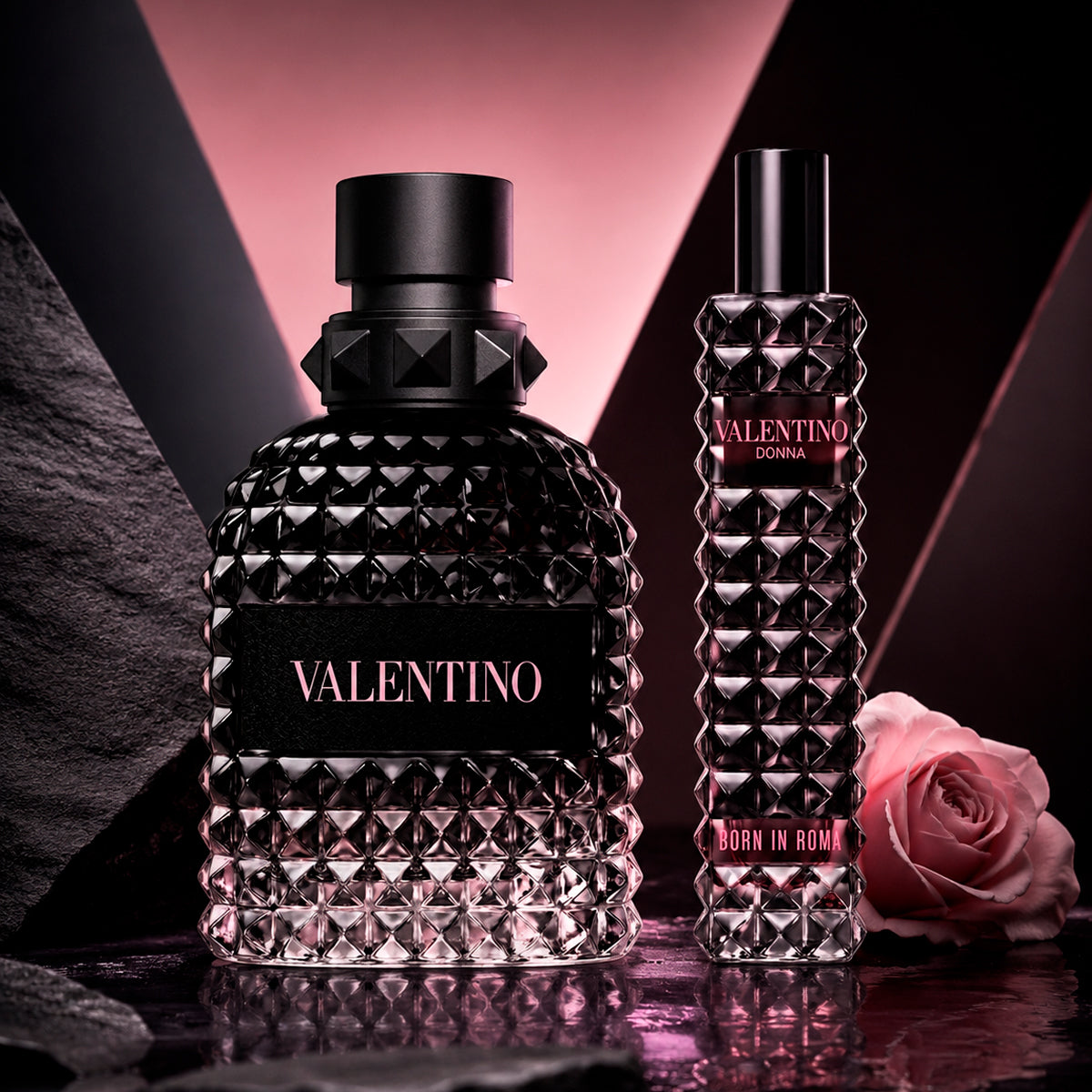Valentino Uomo Born in Roma Eau de Toilette 3.4oz + Eau de Toilette 0.34oz Gift Set For Men