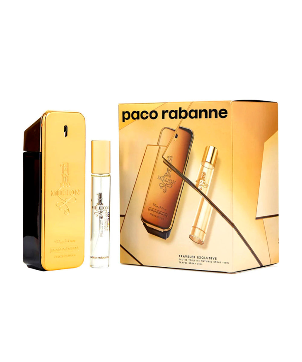 Paco Rabanne 1 Million 3.4oz Eau De Toilette + 0.68oz Eau De Toilette Gift Set For Men