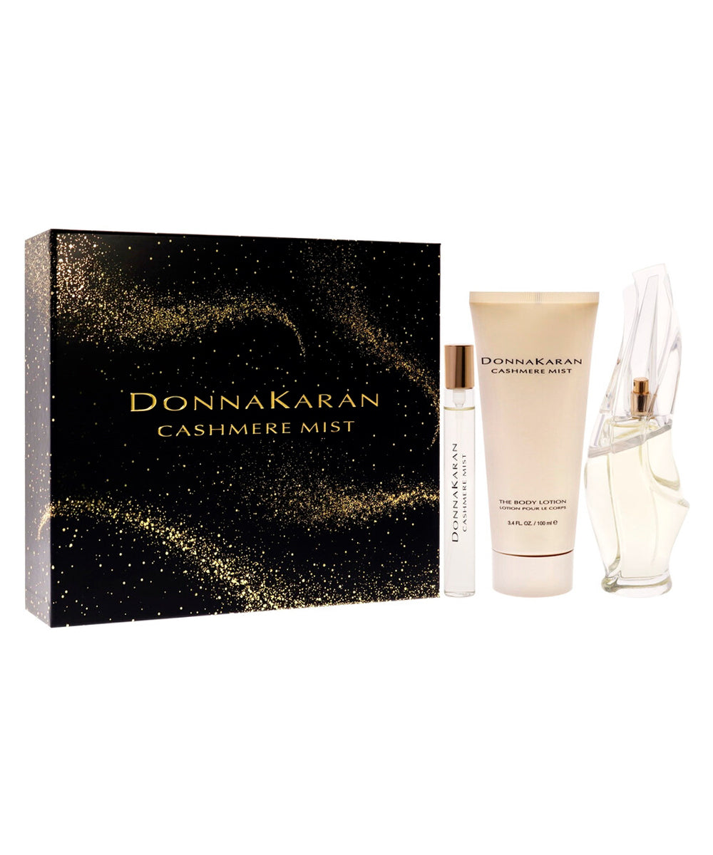 Donna Karan Cashmere Mist Eau de Parfum 3.4oz + Eau de Parfum 0.34oz + Body Lotion 3.4oz Gift Set For Women