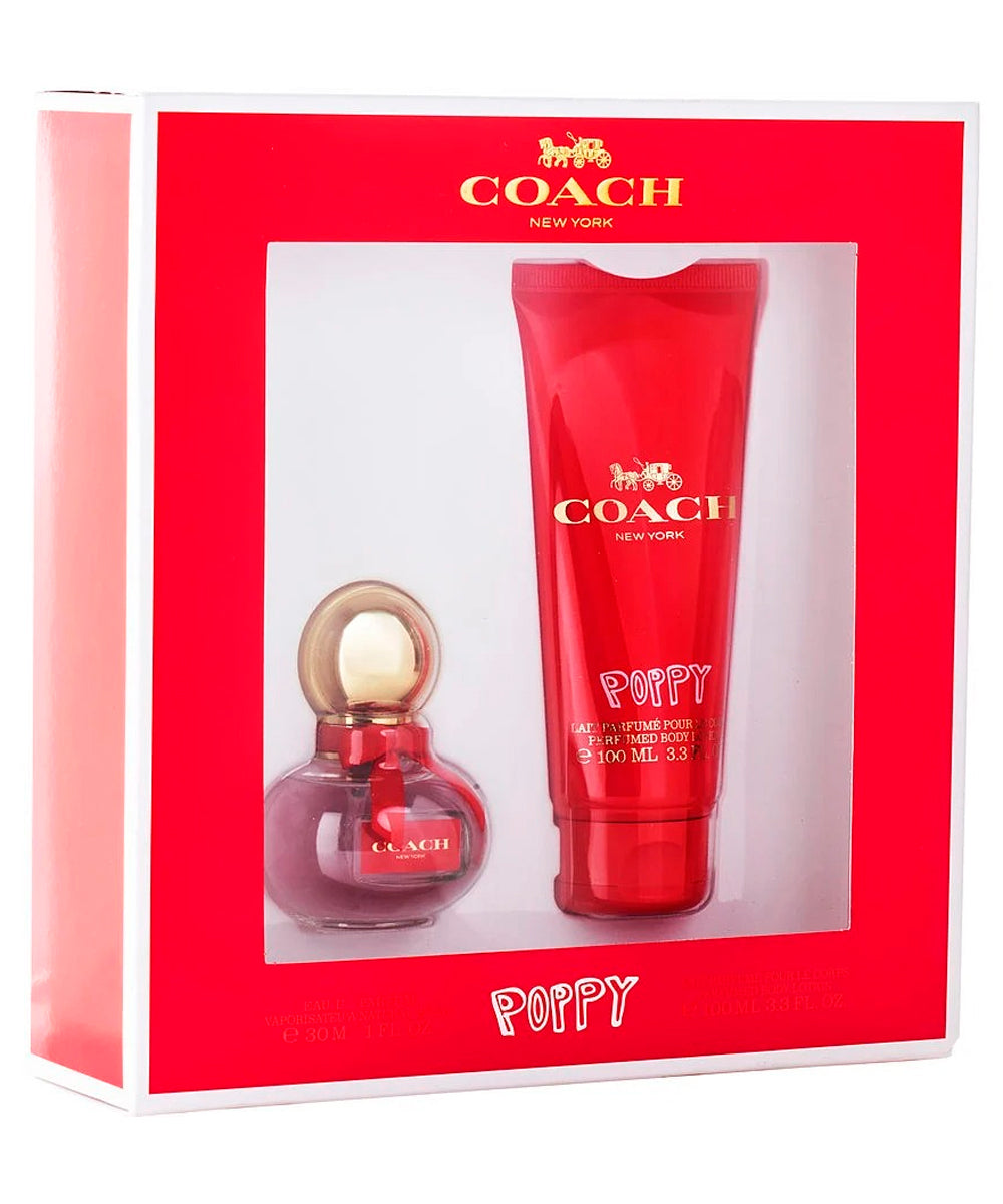 Coach Poppy Eau de Parfum 1oz + Body Lotion 3.4oz Gift Set For Women