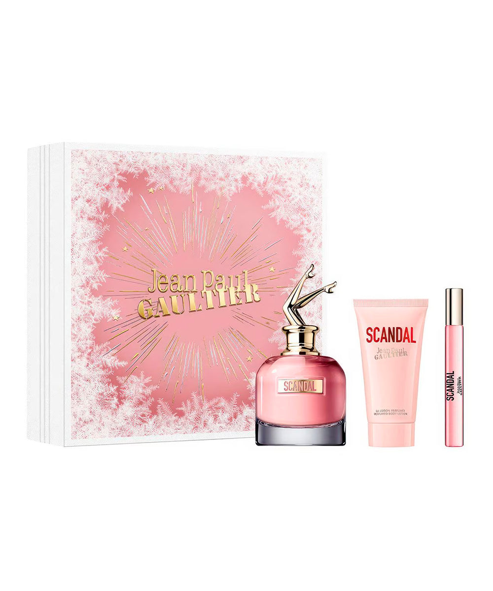 Jean Paul Gaultier Scandal Eau de Parfum 2.7oz + Body Lotion 2.5oz + Eau de Parfum 0.34oz Gift Set For Women