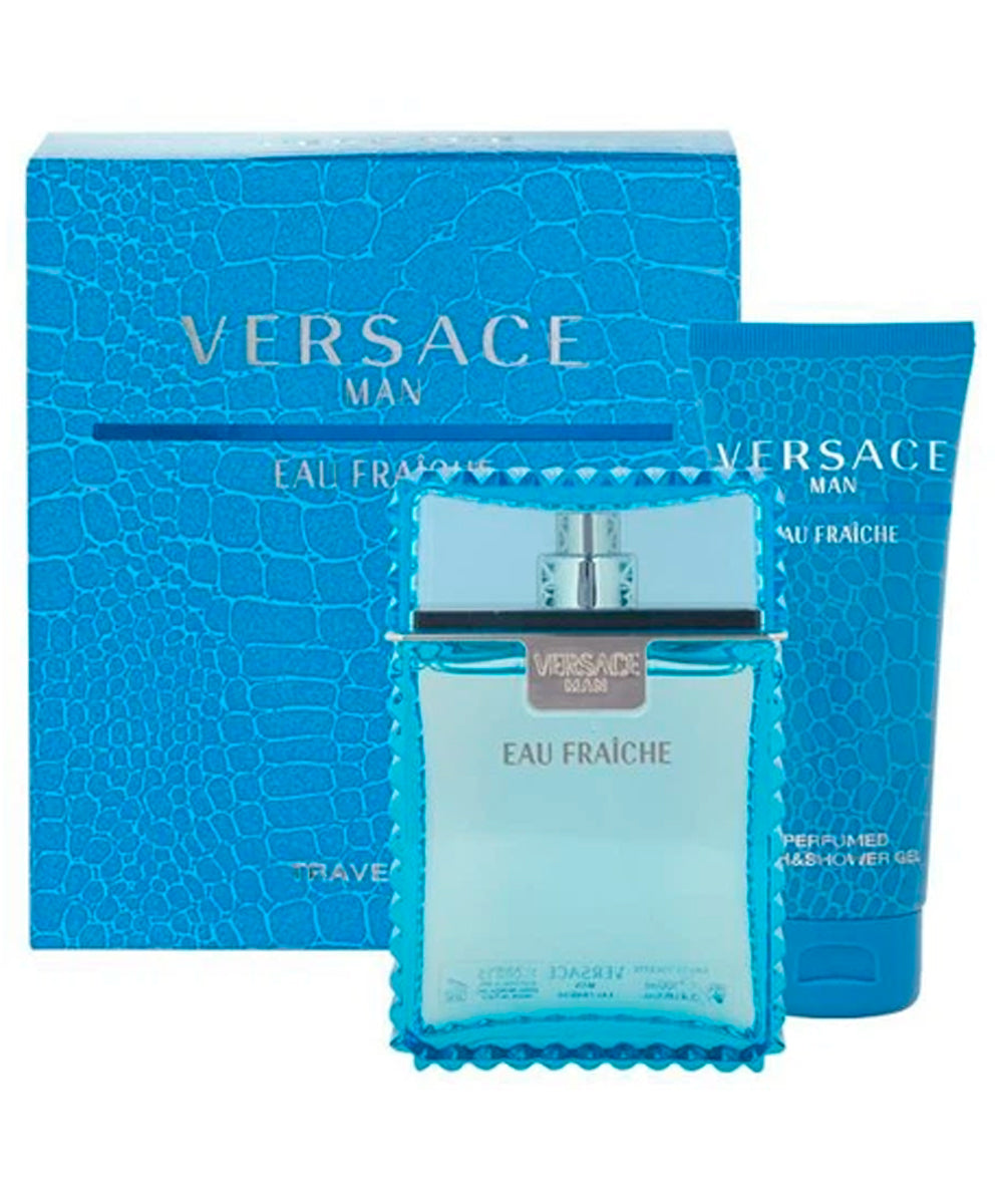 Gianni Versace Man Eau Fraiche Eau de Toilette 3.4oz + Bath and Shower Gel 3.4oz Gift Set For Men