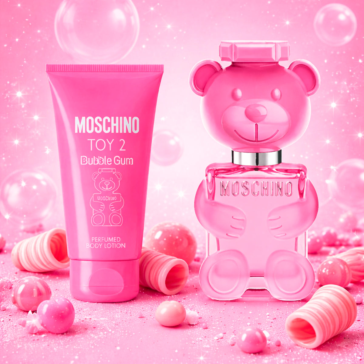 Moschino Toy 2 Bubble Gum Eau de Toilette 1oz + Body Lotion 1.7oz Gift Set For Women
