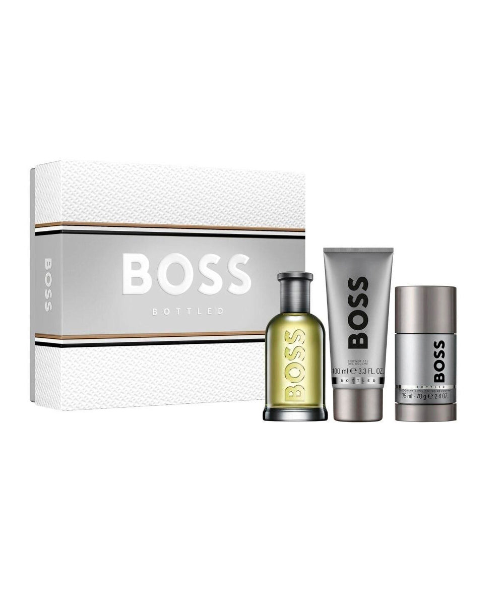 Hugo Boss Bottled Eau de Toilette 3.3oz + Shower Gel 3.3oz + Deodorant Stick 2.4 Gift Set For Men